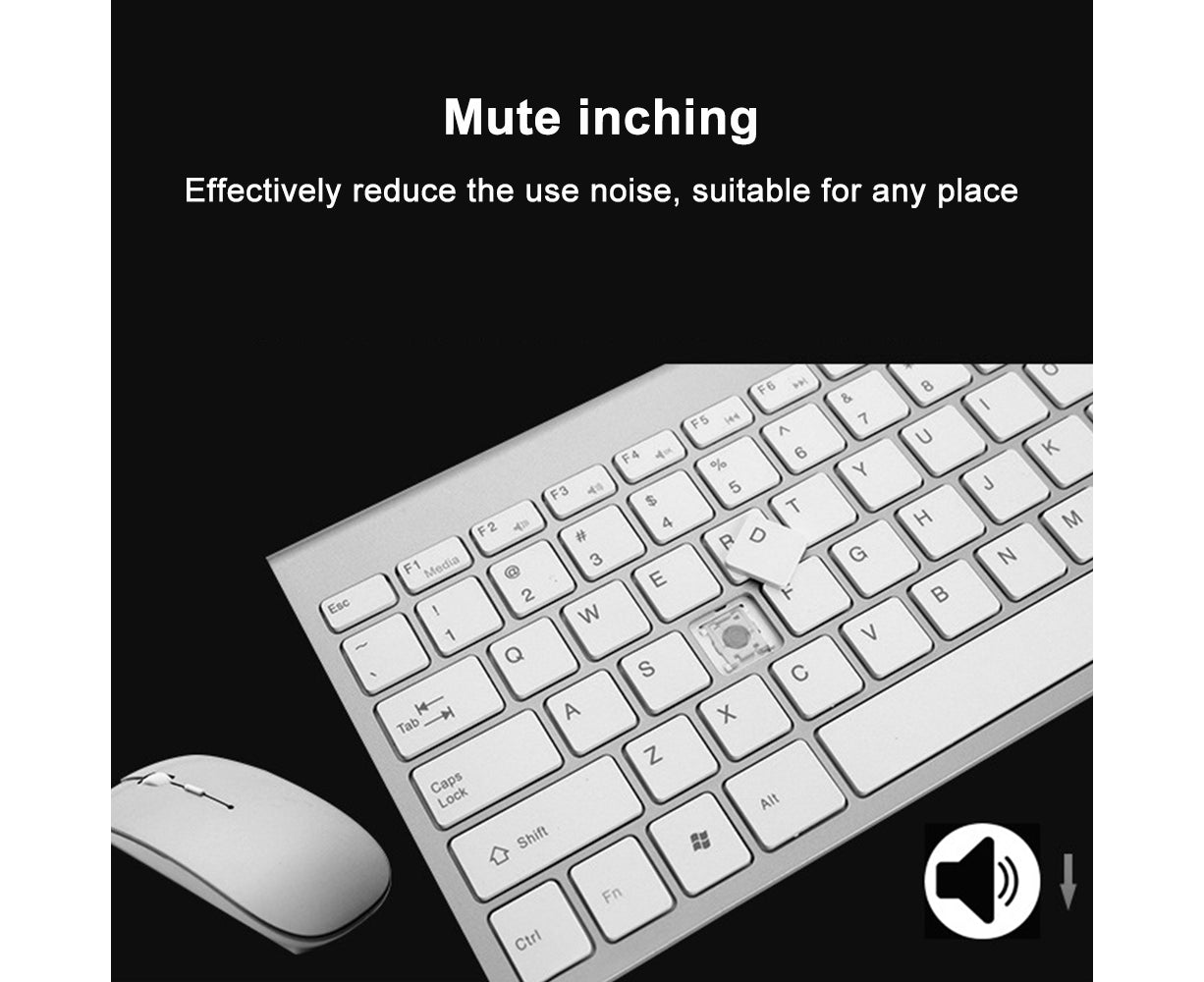 Keyboard and Mouse Set,2.4G Wireless Thin Keyboard with Wireless Mouse
