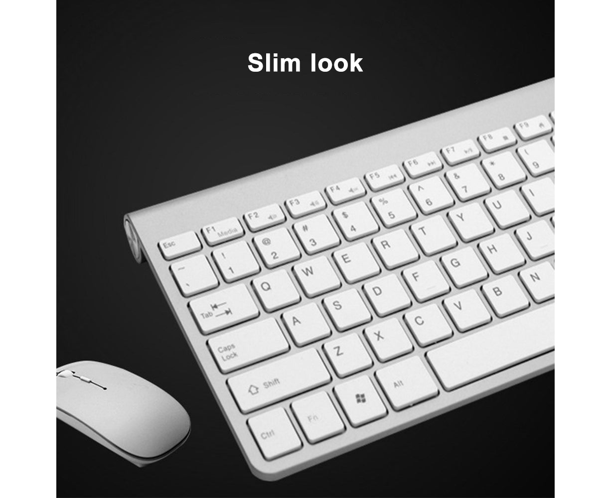 Keyboard and Mouse Set,2.4G Wireless Thin Keyboard with Wireless Mouse