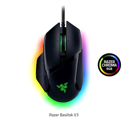 Razer Basilisk V3 Customizable Ergonomic Gaming Mouse Fastest Gaming Mouse Switch - Chroma RGB Lighting - 26K DPI Optical Senso