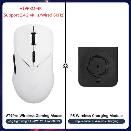 Rapoo VT9PRO PAW3398 Wireless Gaming Mouse 68G Wired Programmable Ergonomic Mice 26000DPI Type C Rechargeable Pc Gamer Accessory